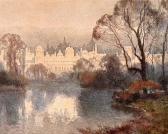 1924 Whitehall London Antique Print - E.W. Haslehust Watercolor Art