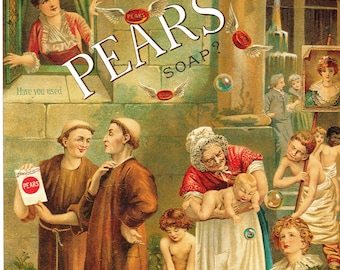 Vintage Pears Soap Ad Print – 1892 "Bubbles" Art, Bathroom Decor