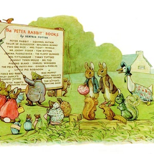 Beatrix Potter&#39;s Tom Kitten Print: 1986 Vintage Nursery Art