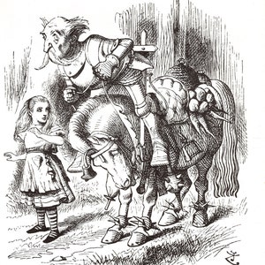 Alice in Wonderland Vintage Print: John Tenniel Illustration, 1977