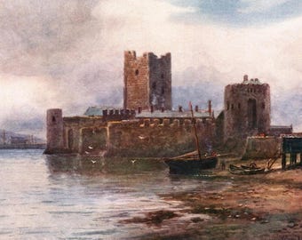 Vintage-Druck von Carrickfergus Castle: Kunst aus Ulster, Nordirland, 1911