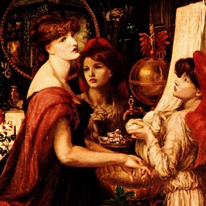 ROSSETTI Oryginalny Vintage Book Print „La Bella Mano” – Malarstwo Prerafaelitów – Wyjątkowy Prezent