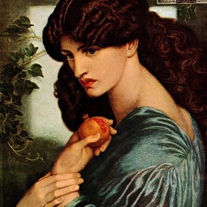 ROSSETTI Oryginalny Vintage Book Print „Prosperpine” – obraz prerafaelitów – wyjątkowy prezent