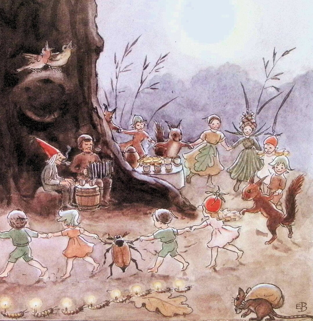 Elsa Beskow Original Large Vintage Print Nordic Folklore - Etsy