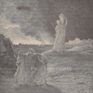 Gustave Doré &quot;Destruction of Sodom&quot; Antique Bible Print, 1891