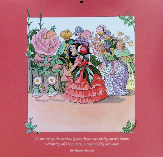 Elsa Beskow Vintage Print: Nordic Folklore Art, Flower Festival