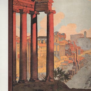 Poster di viaggio vintage di Roma via Monte Cenisio - Stampa originale - L'età d'oro dei viaggi - Regalo unico