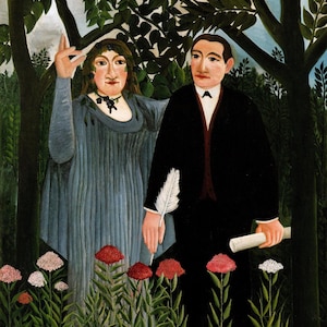 Henri Rousseau Druck: Die Muse inspiriert den Dichter, post-impressionistische Kunst
