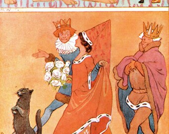 Margaret Tarrant Vintage Print: Puss in Boots, Fairy Tale Art