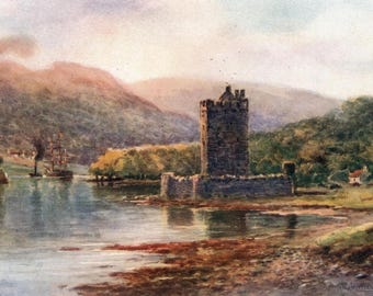 Vintage-Druck von Carlingford Lough, Ulster, Irland, 1911: Wasserburg