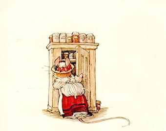 Print Brambly Hedge: Jill Barklem "Autumn Story" vintage muizenillustratie