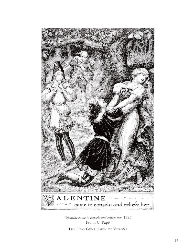Frank C. Papé Original Vintage Print Shakespeares the Two Gentlemen of