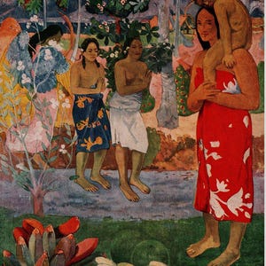Gauguin Print: We Greet Thee, Mary (Ia Orana Maria) Vintage Art Folio
