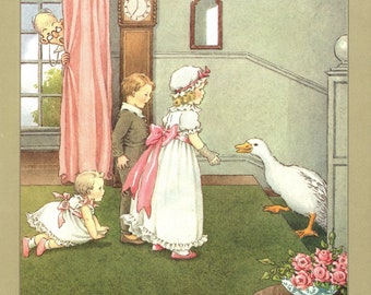 Vintage Goosey Goosey Gander Print – Ida Rentoul Outhwaite Nursery Rhyme