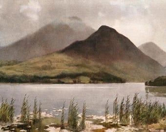 1920 Seenplatte Druck: Bassenthwaite Lake & Skiddaw Aquarellkunst