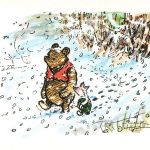 Winnie-the-Pooh Original Vintage Postkarte - Ferkel - Babypartygeschenk - Kinderzimmer Kunst - Geburtstagsgeschenk - Einzigartiges Geschenk
