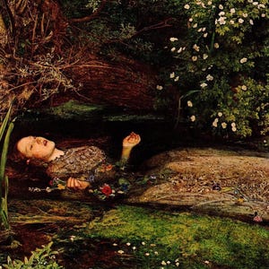 MILLAIS Oryginalny Vintage Book Print „Ophelia” – obraz prerafaelitów – wyjątkowy prezent