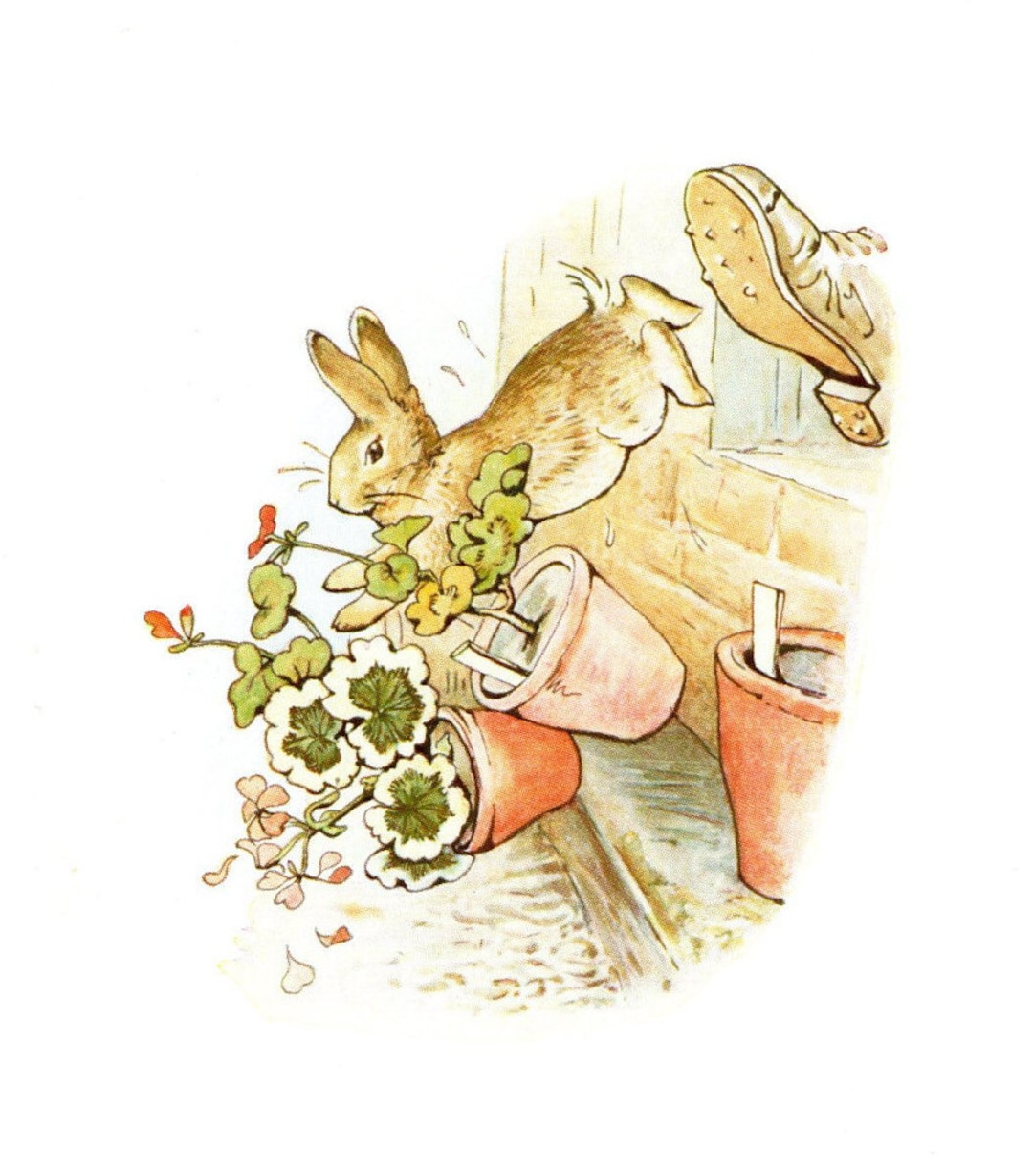 1902 Peter Rabbit Print – Antique Nursery Art, Whimsical Woodland