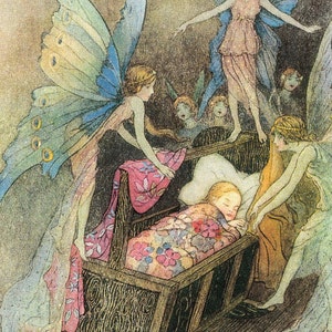 Warwick Goble Fairy Tales Original Vintage 2-sided Print - Fairy Poetry - Unique Gift (73)
