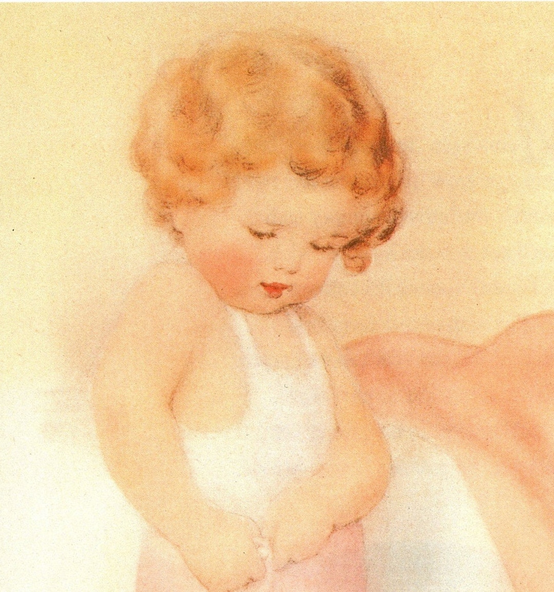 1985 Bessie Pease Gutmann Original Vintage Print Cute Children Nursery 