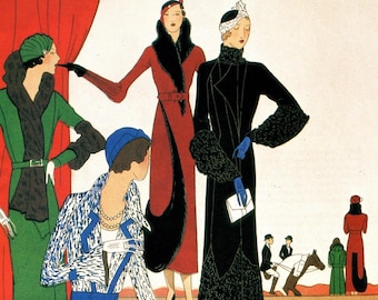 Bacly Art Deco Illustration: 1931 Vintage Fashion Print