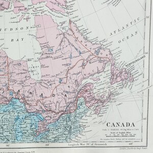アンティーク カナダ オリジナル 1889 マップ - 希少な 19 世紀の大型マップ - 地図収集家へのユニークなギフト - 地図作成