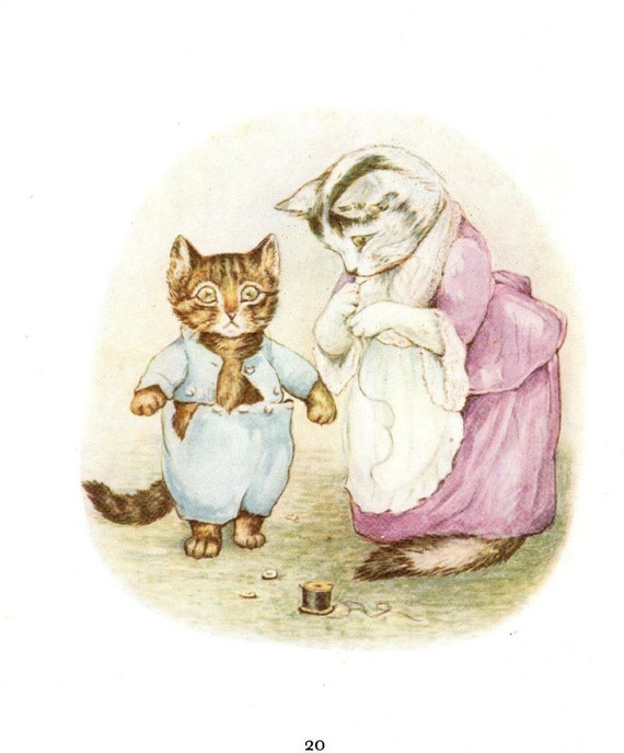 1907 Beatrix Potter Original Antique 2-sided Print - the