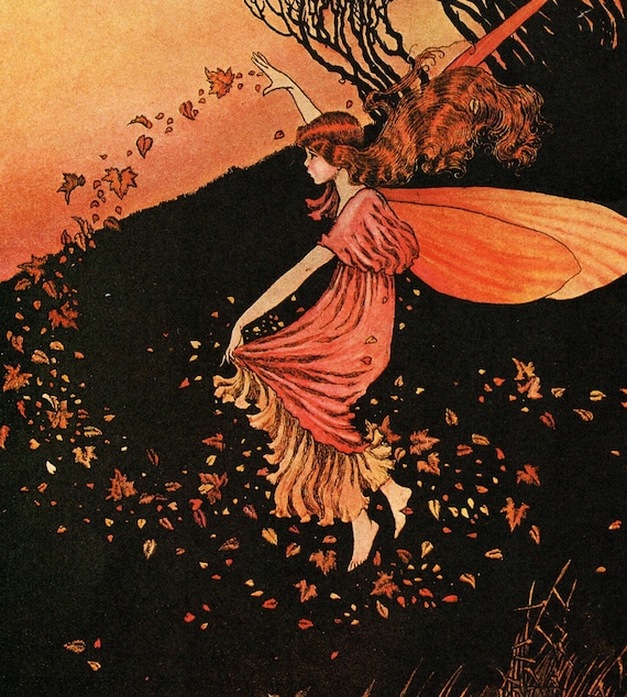 アート・デザイン・音楽 The Fairy World of Ida Rentoul Outhwaite Ida Rentoul Outhwaite Fairy roping the moon vintage art | eBay