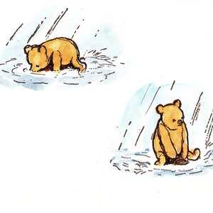 Postkarte Winnie-the-Pooh - Geschenk Babyparty - Einzigartiges Geschenk - Kinderzimmer Kunst - Geburtstagsgeschenk