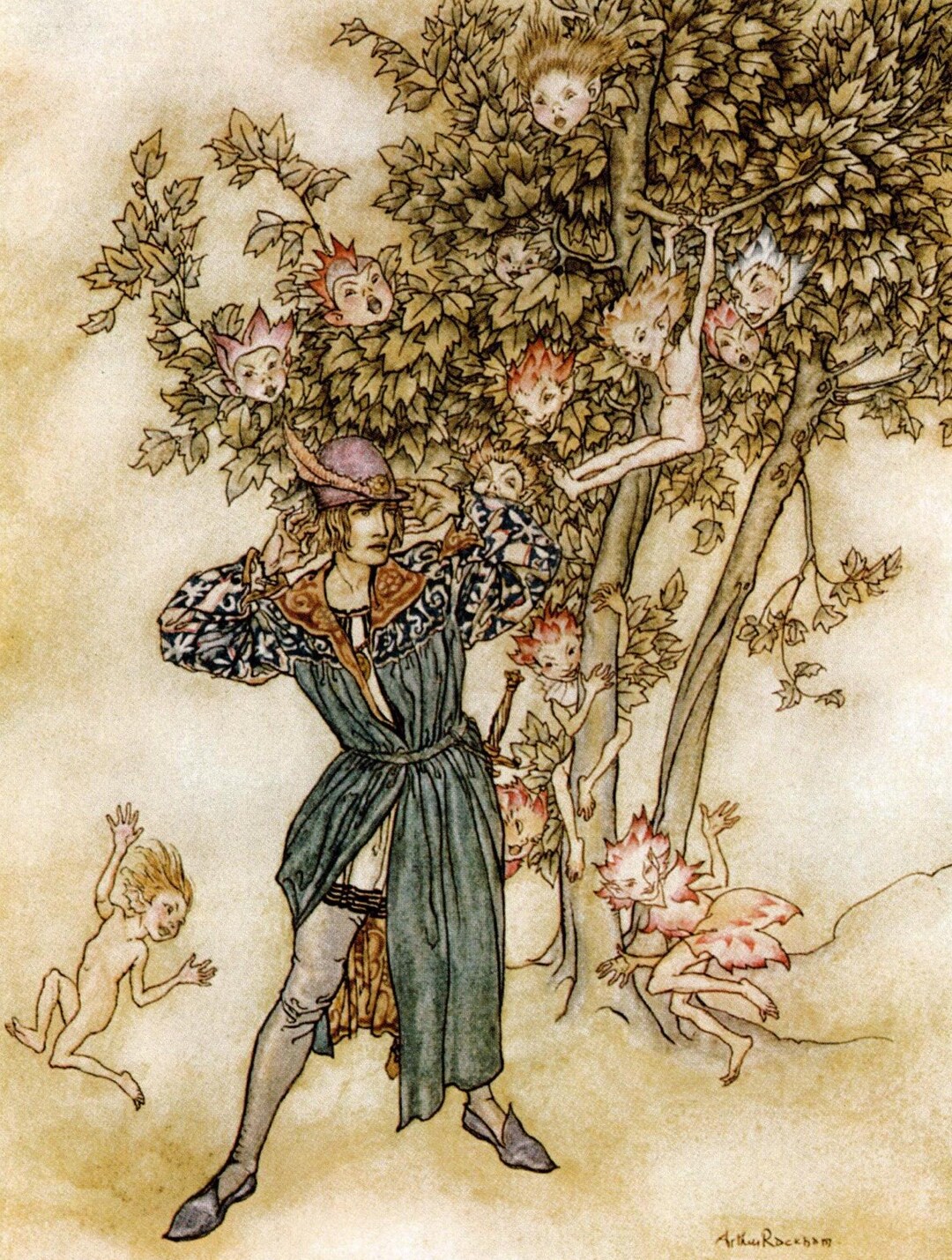 Arthur Rackham Original Vintage 2-sided Print - Shakespeare's the ...