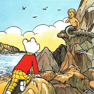 Rupert Bär Print - Original Vintage - Rupert und die Zaubermuschel - Zauberhafte Kunst für's Kinderzimmer - Einzigartiges Geschenk!