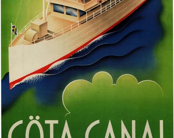 Vintage Sweden Gota Canal Travel Poster | Scenic Waterway