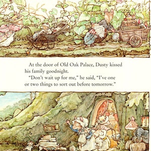 Brambly Hedge Print: Poppy&#39;s Babies, Jill Barklem Vintage Art