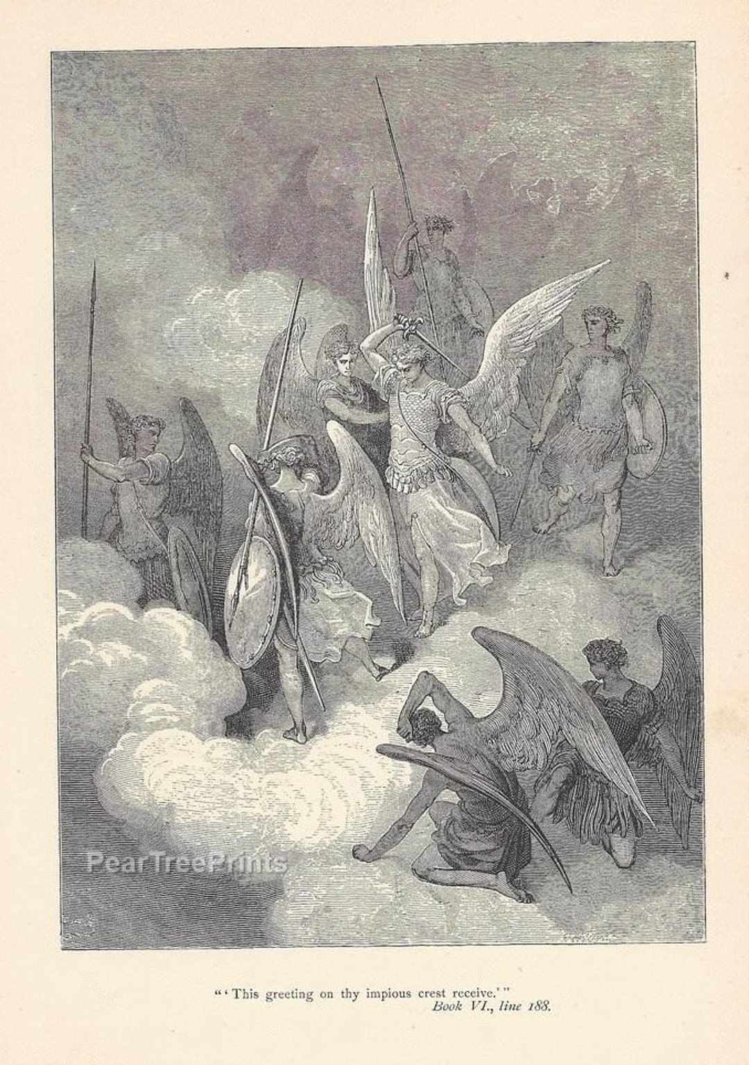 Gustave Doré Paradise Lost Print: 1894 Antique Biblical Engraving - Etsy