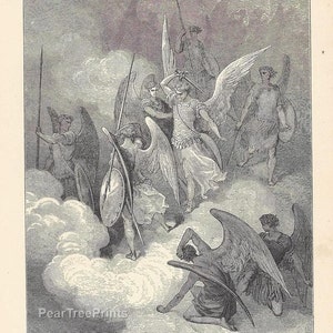 Gustave Doré Paradise Lost Print: 1894 Antique Biblical Engraving