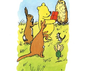 Vintage Winnie de Poeh-boekafdruk: Shepard illustratie, kinderkamerkunst
