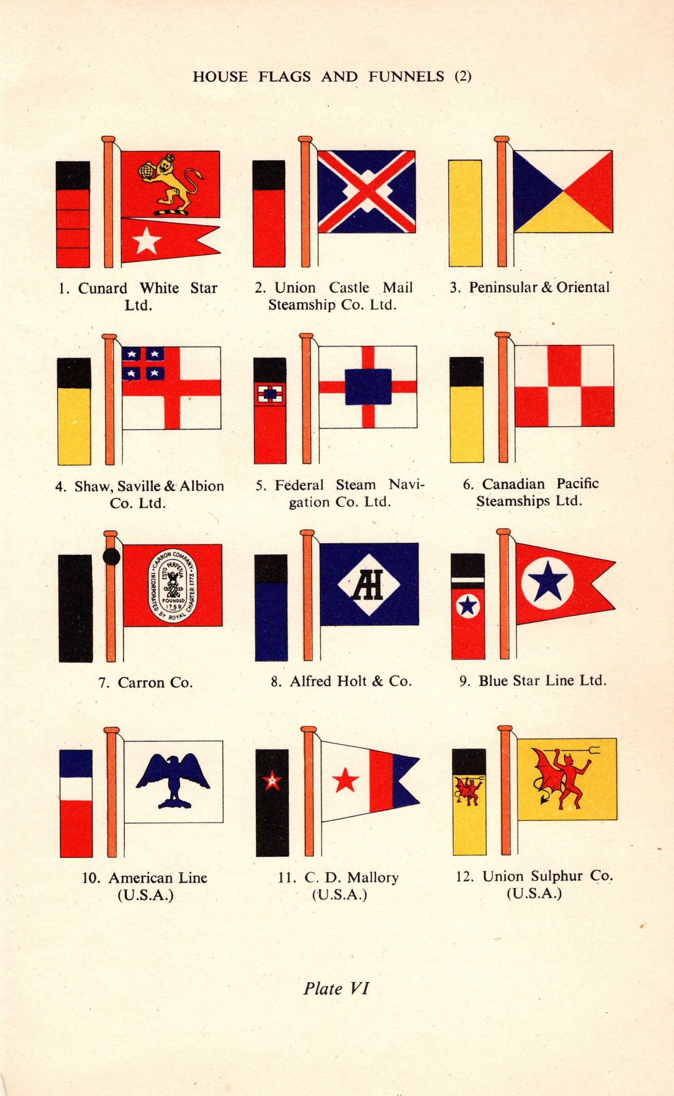 1957 Rare Original Vintage Flag Print House Flags and Etsy