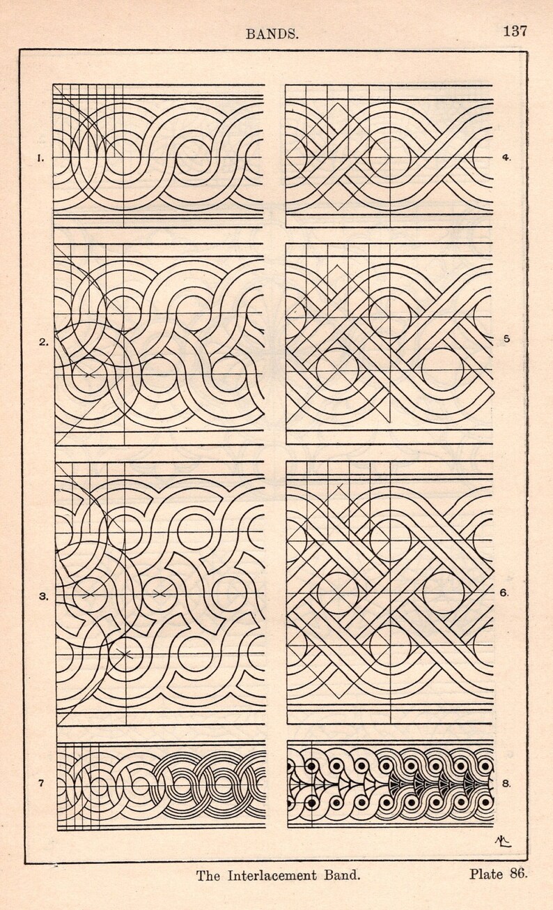 1896 Meyer's Ornament Print – Interlacement Band Designs - Etsy Canada