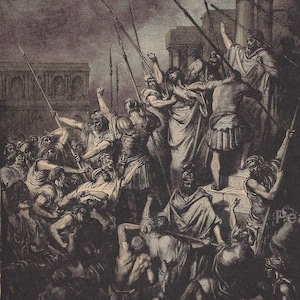 Gustave Doré: &quot;Paul Menaced by the Jews&quot; - 1891 Antique Bible Print
