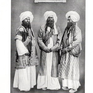 1910 THREE BALUCHI CHIEFS Afghanistan - Original Antique Photo Print - Anthropology - Ethnology - Unique Gift (Vol 2)