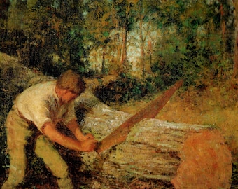 Frederick McCubbin "The Wood Sawyer" Vintage Australian Art Print