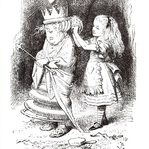 1977 Alice in Wonderland Print: Vintage John Tenniel Illustration
