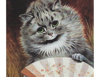 1983 Louis Wain’s “Edwardian Cats” – Original Vintage Print – Cat Lovers – Irresistible – Flamboyant - Unique Gift