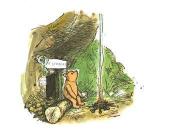 Vintage Winnie Puuh Kunstdruck: Klassische Kinderzimmerkunst, Illustration von Shepard