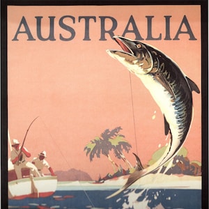 Australisches Great Barrier Reef Reiseposter aus Australien – Goldenes Zeitalter des Reisens – Einzigartiges Geschenk
