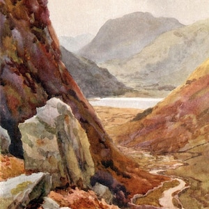1920 Kirkstone Pass & Brothers Water, The Lake District, England - Original Vintage Print - Unique Gift