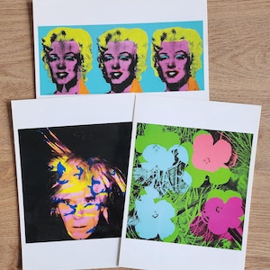 ANDY WARHOL Große Postkarte x3 Unbenutzt - Fine Art - Postcrossing, Journals, Crafts, Lesezeichen, Schreibwaren, Lesezeichen, Papier – Einzigartiges Geschenk