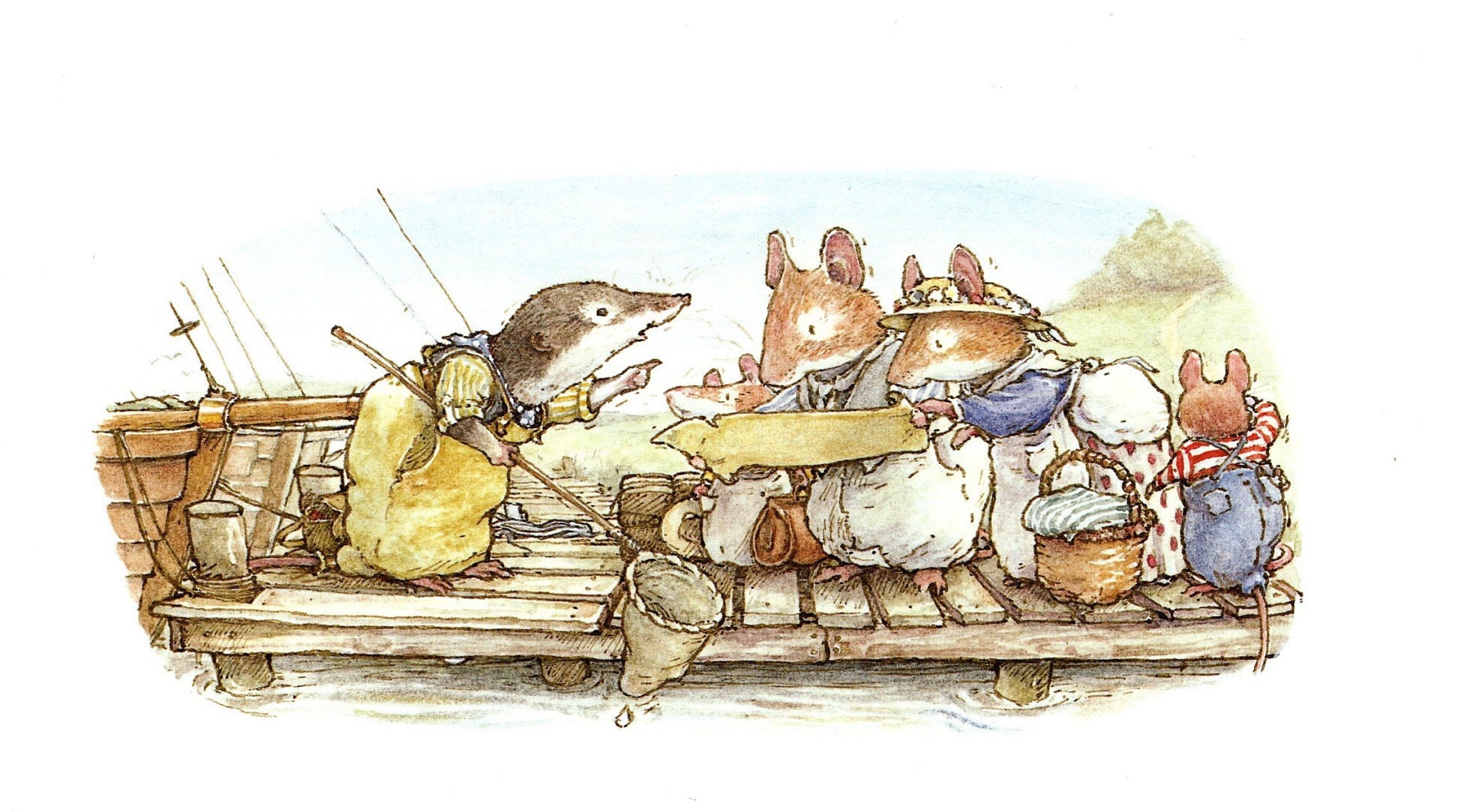 Brambly Hedge Mice Vintage Print: Jill Barklem Illustration