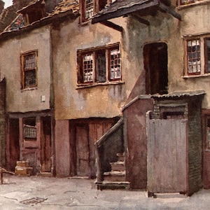Vintage Londres 1925 : impression : cour à billettes tordues, Shoreditch