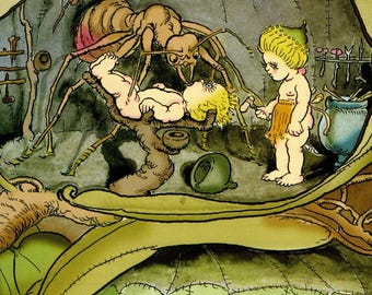May Gibbs Gumnut Babies Vintage Print: Australian Bush Fairytale